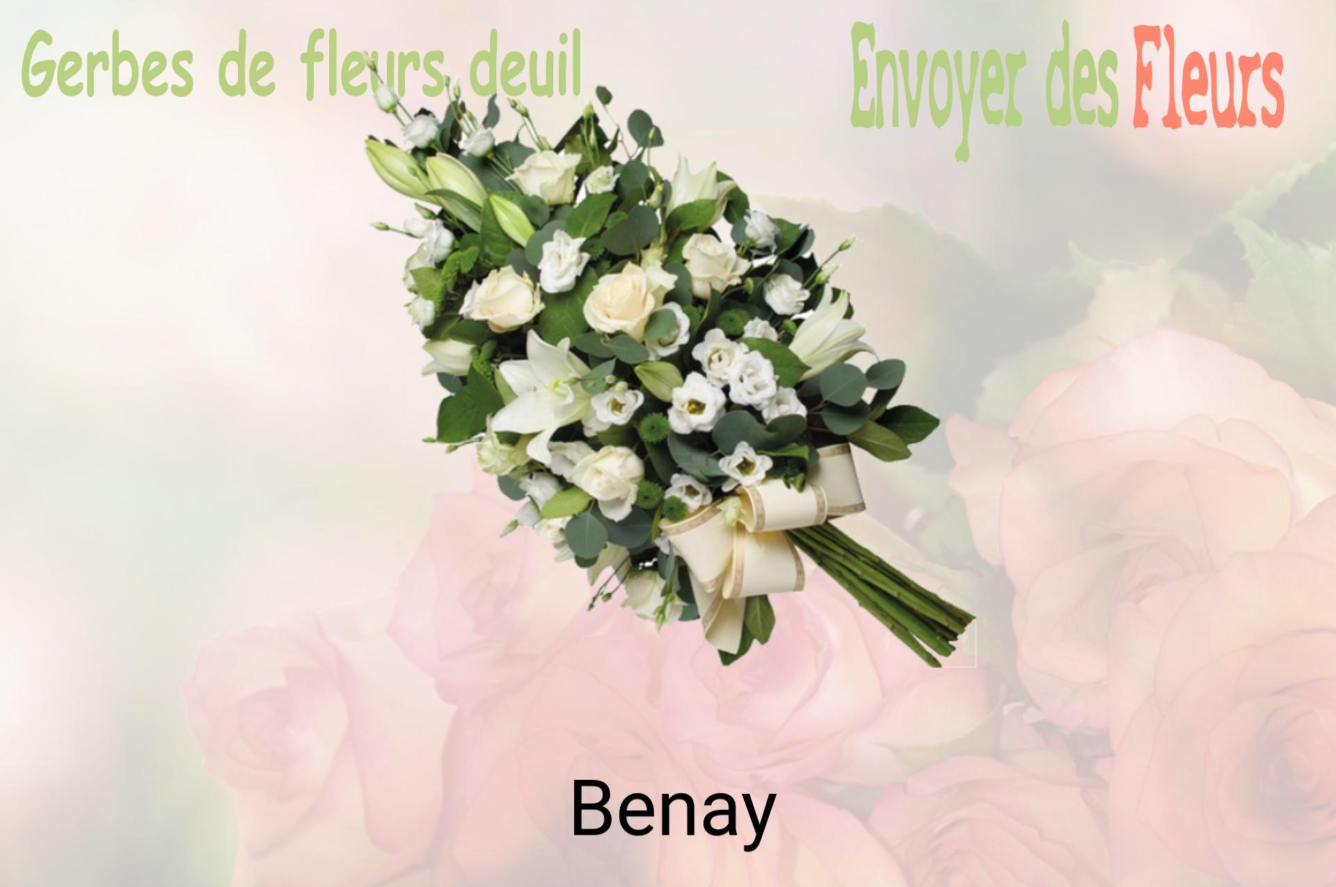 Gerbe de fleurs de deuil livrée à Benay